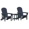 Image de Vidaxl chaise de jardin 3 pcs bleu marine polyéthylène