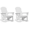 Image de Vidaxl chaises berçantes adirondack 2 pc blanc hdpe
