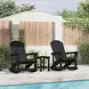 Image de Chaises Berçantes Adirondack 2 Pcs Noir Hdpe Vidaxl