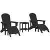 Image de Vidaxl chaise de jardin 3 pcs noir polyéthylène