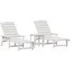 Image de Vidaxl ensemble de salon de jardin 3 pièces blanc hdpe