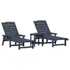 Image de Vidaxl transat 3 pcs bleu marine polyéthylène