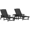 Image de Vidaxl ensemble de salon de jardin en 3 pièces - noir hdpe