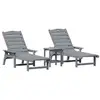 Image de Vidaxl transat 3 pcs gris clair polyéthylène