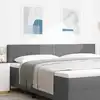 Image de Tête De Lit Gris Clair 200 Cm Tissu En Velours Côtelé Vidaxl