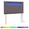 Image de Vidaxl tête de lit led gris 90 cm cuir synthétique