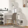 Image de vidaXL Bureau dangle Blanc 101.5 x 149.5 x 149.5 cm Bois dingénierie 3337241