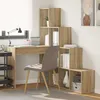 Image de vidaXL Bureau dangle Chêne sonoma 101.5 x 149.5 x 149.5 cm 3337243