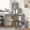 Image de vidaXL Bureau dangle Sonoma gris 101.5 x 149.5 x 149.5 cm 3337246