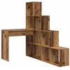 Image de Bureau dangle moderne - vidaXL - Bois ancien - 1015 x 1495 x 1495 cm - Forme L - Avec étagère - Bois dingénierie