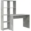 Image de Vidaxl bureau gris béton 138,5 x 55 x 143 cm bois d'ingénierie