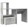 Image de Vidaxl bureau gris béton 131,5 x 50 x 106,5 cm bois d'ingénierie