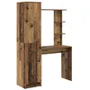 Image de Bureau avec rangement en bois - vidaXL - 78.5x37x154.5 cm - Bois ancien - 6 étagères - 2 portes - Lot de 2 pièces