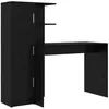 Image de Bureau avec rangement - vidaXL - Chêne Noir - 102x50x124 cm - Bois dingénierie - 6 étagères - 2 portes - Design moderne