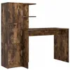 Image de Bureau avec rangement - vidaXL - Chêne fumé - 102x50x124 cm - Bois dingénierie - 6 étagères - 2 portes - Design moderne