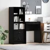 Image de Bureau - rehausse bureau Vidaxl Bureau avec rangement 2 pcs Chêne noir 455 x 34 x 127 cm