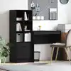 Image de Bureau Avec Tiroir Avec Étagère Avec Stockage 2 Pcs Chêne Noir Vidaxl