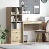 Image de Bureau Avec Tiroir Avec Étagère 2 Pcs Chêne Sonoma Vidaxl