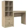 Image de Vidaxl bureau avec tiroir avec étagère 2 pcs chêne sonoma