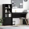 Image de Bureau Avec Tiroir Avec Étagère Avec Stockage 2 Pcs Chêne Noir Vidaxl