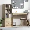 Image de Bureau Avec Tiroir Avec Étagère 2 Pcs Chêne Sonoma Vidaxl