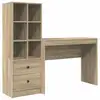Image de Vidaxl bureau avec tiroir avec étagère 2 pcs chêne sonoma
