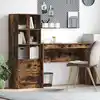 Image de Bureau Avec Tiroir Avec Étagère Avec Stockage 2 Pcs Chêne Fumé Vidaxl