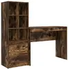 Image de Vidaxl bureau avec tiroir avec étagère avec stockage 2 pcs chêne fumé