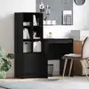 Image de Bureau Avec Tiroir Avec Étagère Avec Stockage 2 Pcs Chêne Noir Vidaxl