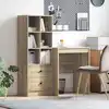 Image de Bureau Avec Tiroir Avec Étagère 2 Pcs Chêne Sonoma Vidaxl