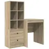 Image de Vidaxl bureau avec tiroir avec étagère 2 pcs chêne sonoma