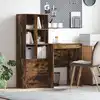 Image de Bureau Avec Tiroir Avec Étagère Avec Stockage 2 Pcs Chêne Fumé Vidaxl