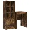 Image de Vidaxl bureau avec tiroir avec étagère avec stockage 2 pcs chêne fumé