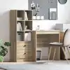 Image de Bureau Avec Tiroir Avec Étagère 2 Pcs Chêne Sonoma Vidaxl