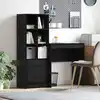 Image de Bureau Avec Tiroir Avec Étagère Avec Stockage 2 Pcs Chêne Noir Vidaxl