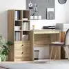 Image de Bureau Avec Tiroir Avec Étagère 2 Pcs Chêne Sonoma Vidaxl