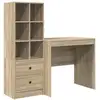 Image de Vidaxl bureau avec tiroir avec étagère 2 pcs chêne sonoma