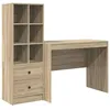 Image de Bureau en bois dingénierie - vidaXL - Chêne Sonoma - 145.5x50x127 cm - 2 tiroirs - Assemblage facile - Entretien simple