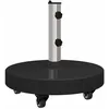 Image de Base de parasol en granit - vidaXL - Noir - 45x45x45 cm - 30 kg - Roulable - Granite et acier inoxydable