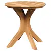 Image de Table de jardin ronde en bois de teck massif ø40x41 cm - style moderne et résistant aux intempéries