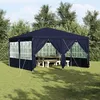 Image de Tente de fête avec 8 parois latérales bleues 4x4 m PE