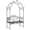Image de Banc de jardin en acier - vidaXL - 121x48x200 cm - Noir - Résistant aux intempéries - Assise pour deux personnes