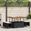 Image de vidaXL Ensemble de salle à manger pour jardin Noir polyrotin 42007907