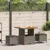 Image de Ensemble De Salle À Manger Pour Jardin 3 Pc Gris Polyrotin Vidaxl