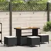 Image de Ensemble De Salle À Manger Pour Jardin Noir Polyrotin Vidaxl