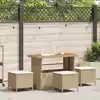 Image de Ensemble De Salle À Manger Pour Jardin Beige Polyrotin Vidaxl