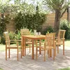 Image de vidaXL Chaise de salle à manger 4 pcs Marron 62 x 55 x 94 cm Chaise moderne pour jardin en teck assise ergonomique 42007596