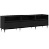 Image de Meuble TV moderne - vidaXL - Chêne Noir - Bois dingénierie - 150x30x45 cm - 3 portes - 3 étagères - Assemblage requis