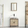 Image de Ensemble De Mobilier De Salle De Bain Avec Étagère 2 Pcs Marron Vidaxl