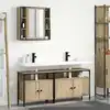 Image de Ensemble De Mobilier De Salle De Bain Avec Étagère 3 Pcs Marron Vidaxl